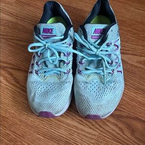 Nike Women's Running Sneakers - Light Mint with Purple Accents